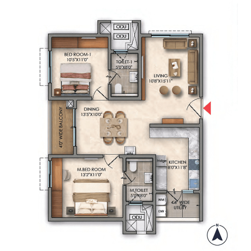 2 BHK Plan